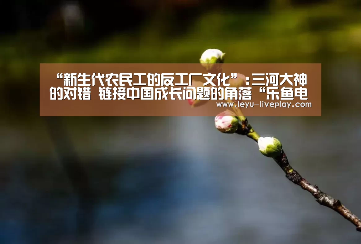 “新生代农民工的反工厂文化”:三河大神的对错 链接中国成长问题的角落“乐鱼电竞赛事”(图1) 乐鱼电竞平台